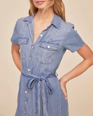 Bella Dahl Short Sleeve Seamed Shirt Dress