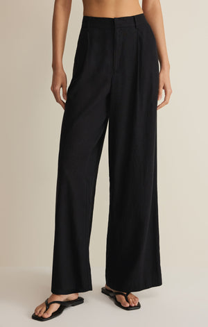 Z Supply Overlook Black Linen Pant