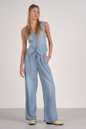 Chambray Button Front Vest