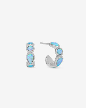 Melinda Maria Isla Huggies in Silver Blue Opal