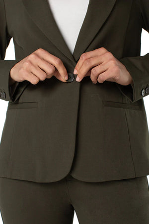 Liverpool Forest Night Olive Fitted Blazer