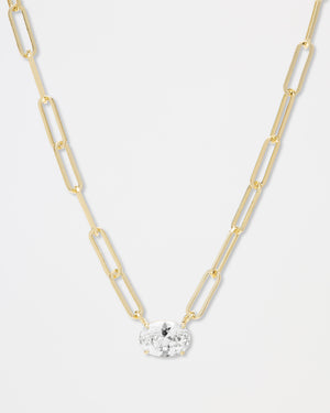 Melinda Maria Hello Gorgeous Samantha Chain Necklace in Gold White