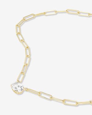 Melinda Maria Hello Gorgeous Samantha Chain Necklace in Gold White