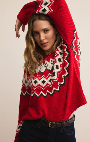 Z SUPPLY Adornment Festive Sweater in Red