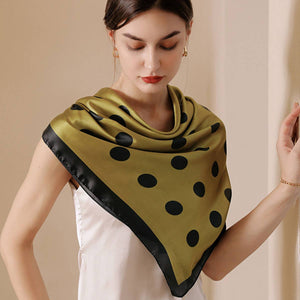 Polka Dot Silky Wrap Neck Scarf