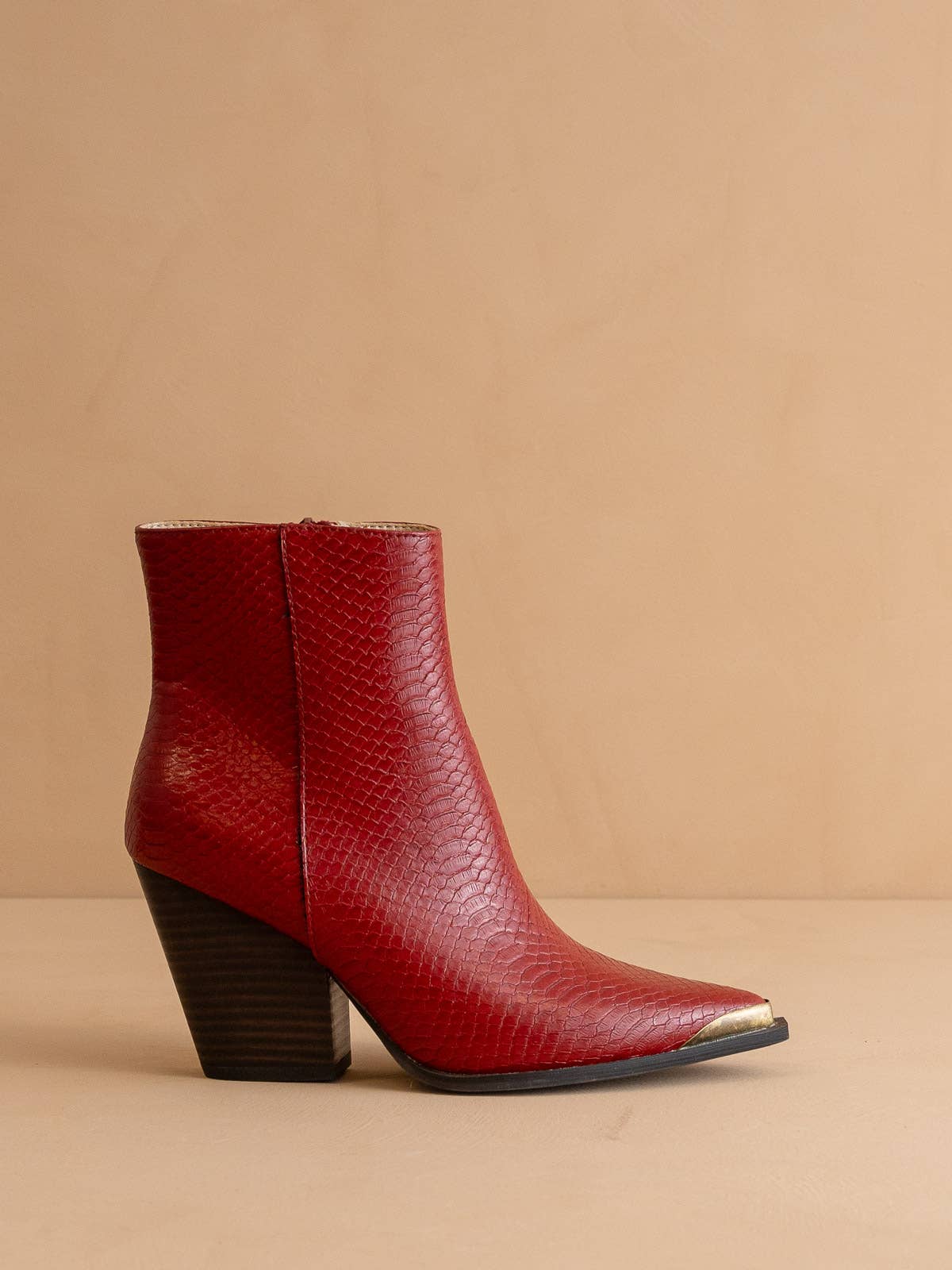 The Frankie Red Pointed Toe Cap Boot