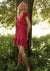 Serena Eyelet Ruffle Sleeve V Neck High Low Mini Dress
