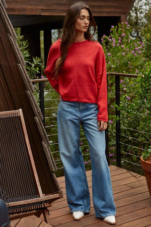Clara Knit Rolled Pullover Sweater