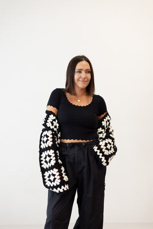 Great Day Crochet Knit Sweater Cardigan