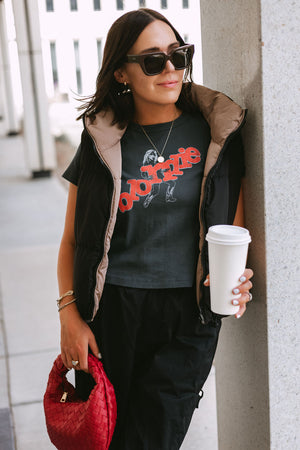 BLONDIE SCATTERED LETTERS SHRUNKEN TEE