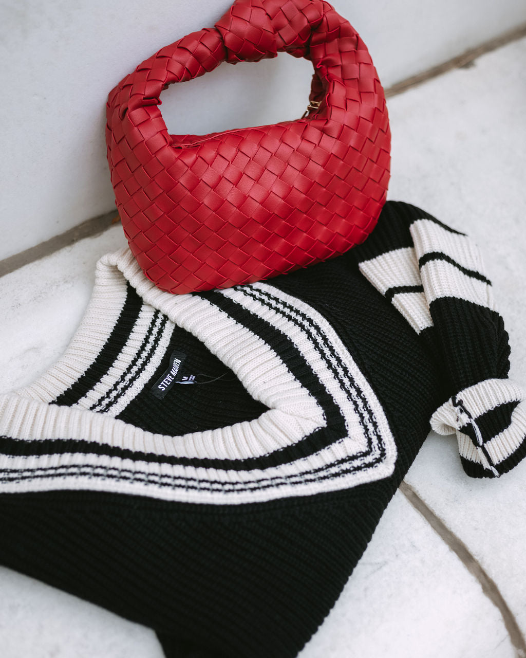 Tracy Woven Red Clutch