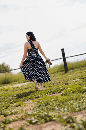 AMARI MIDI Black Poka Dot SKIRT