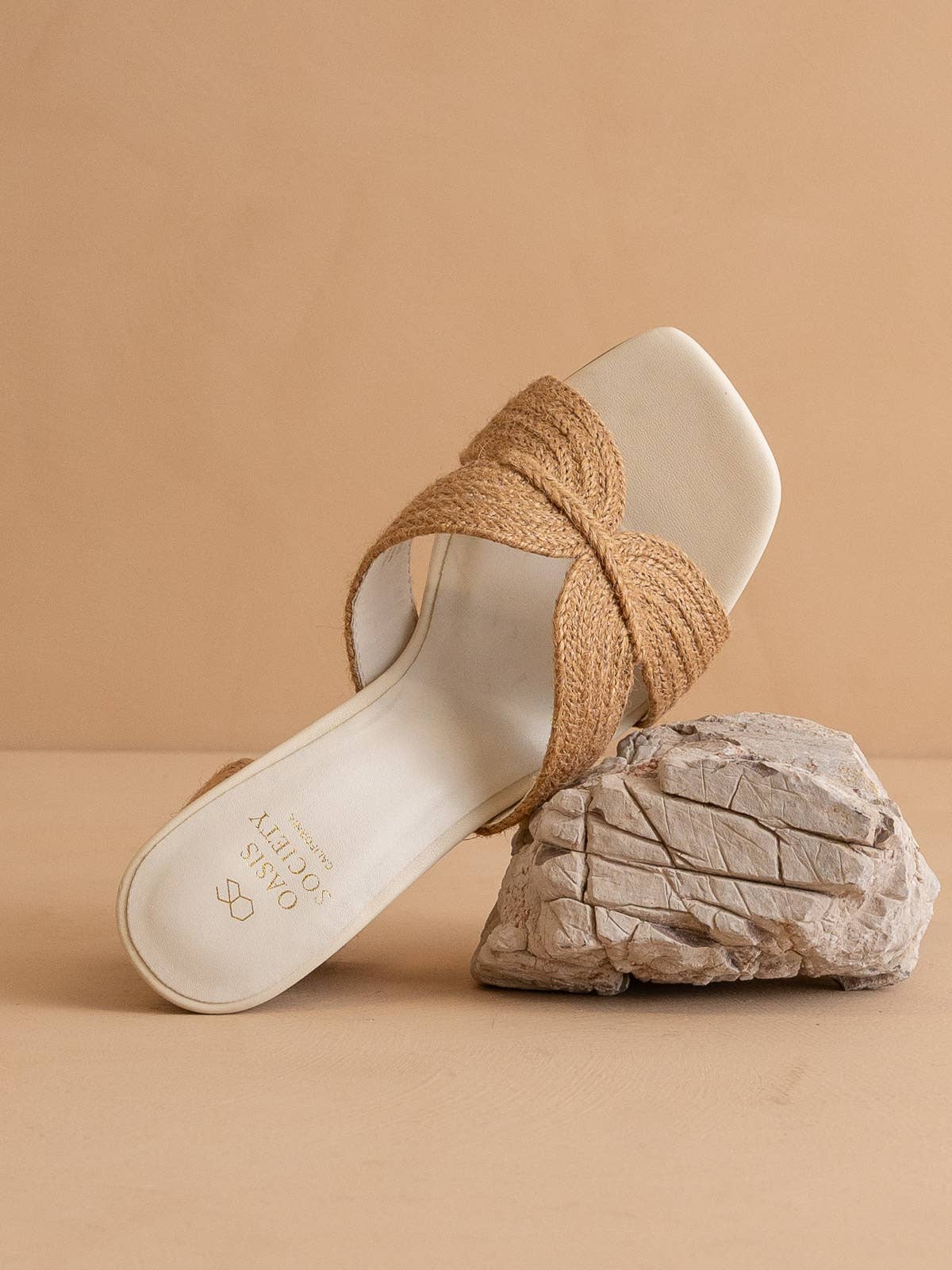 The Santiago Toffee Raffia Summer Heel