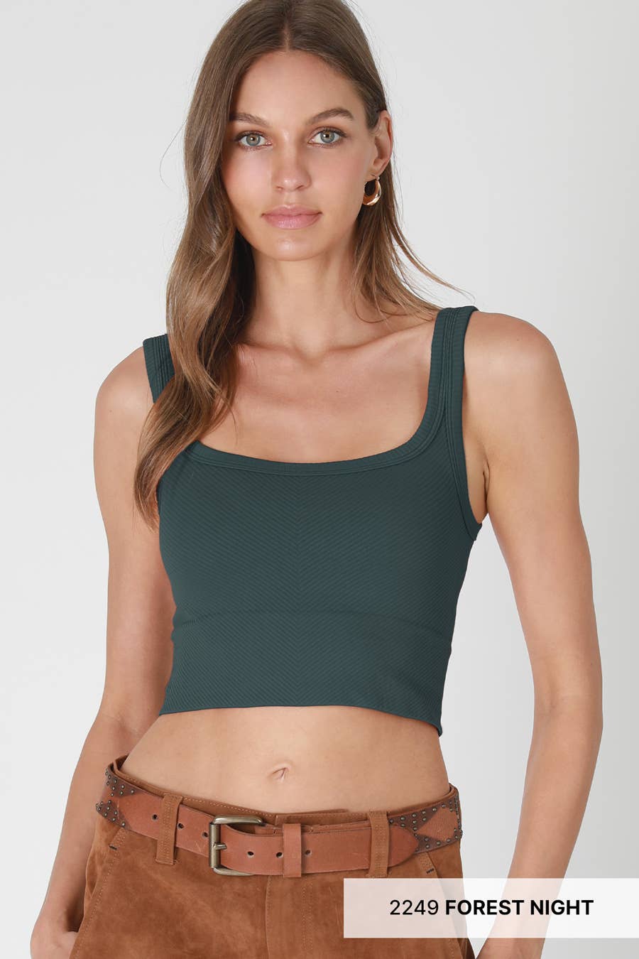 NIKIBIKI Chevron Ribbed Crop Top - 10 Colors