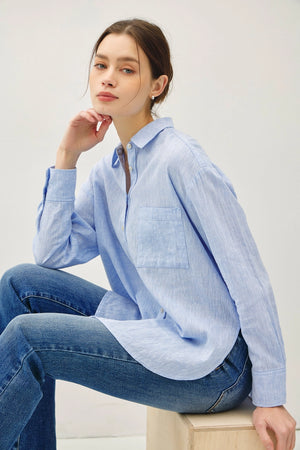 Chanley Button Down in Chambray