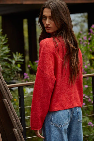 Clara Knit Rolled Pullover Sweater