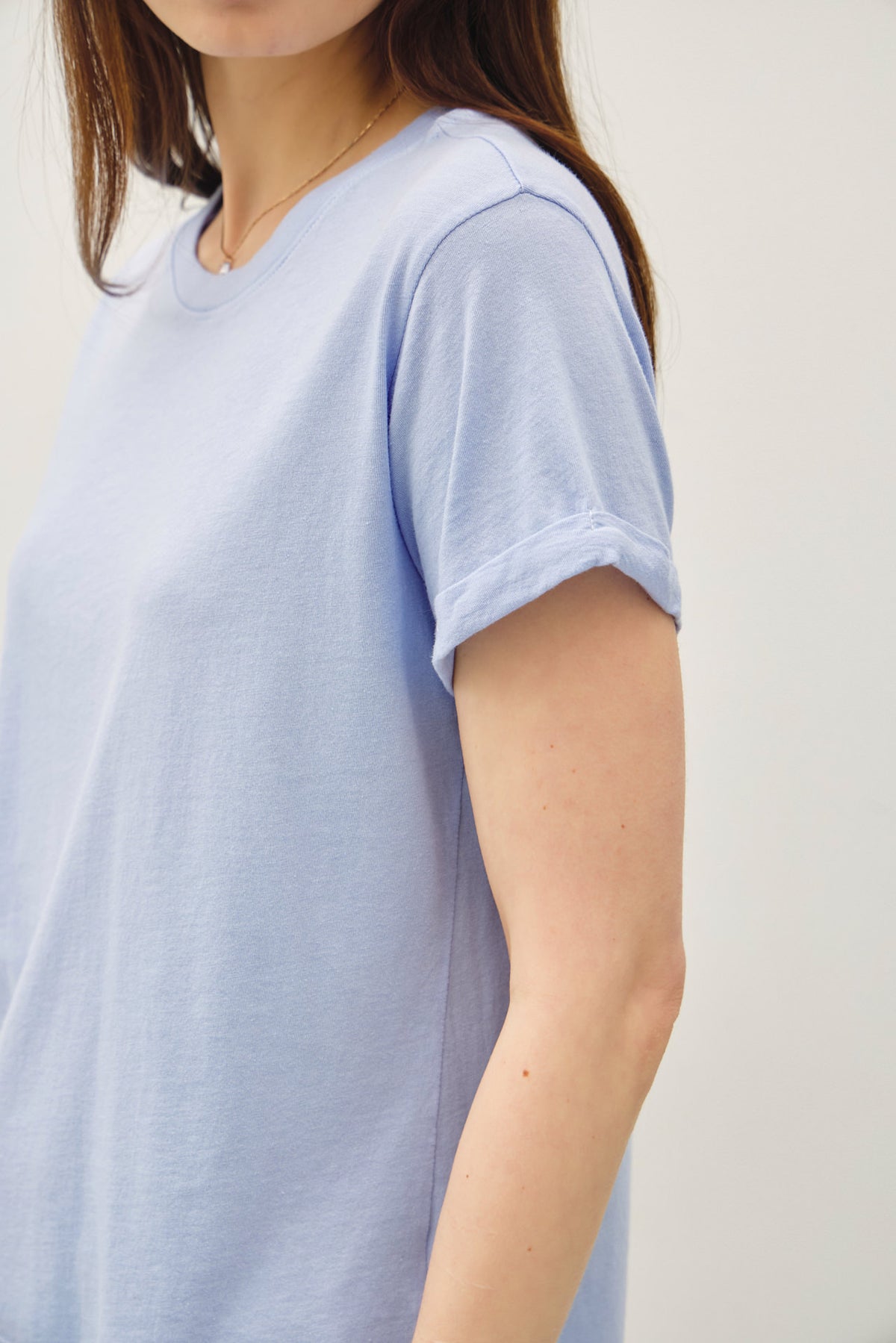 Boxy Cut Tee w/ Roll Sleeve