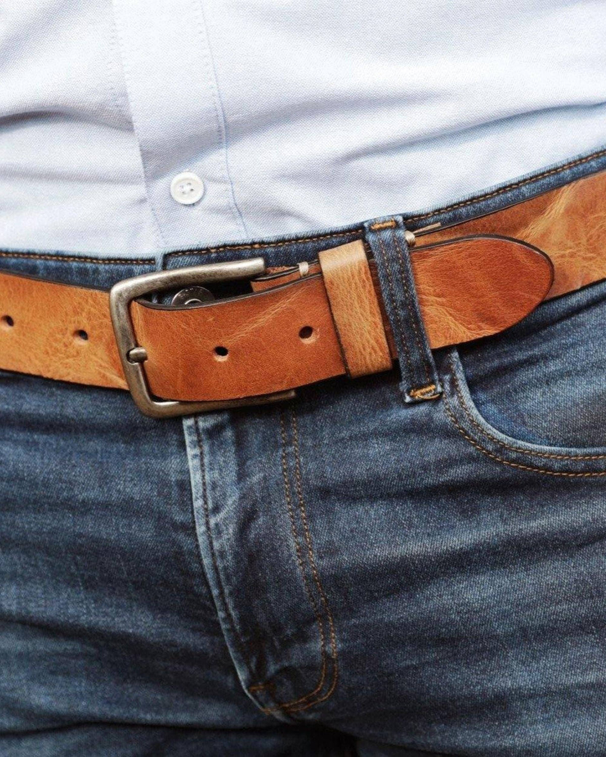 Dani Leather Belt with Silver Buckle