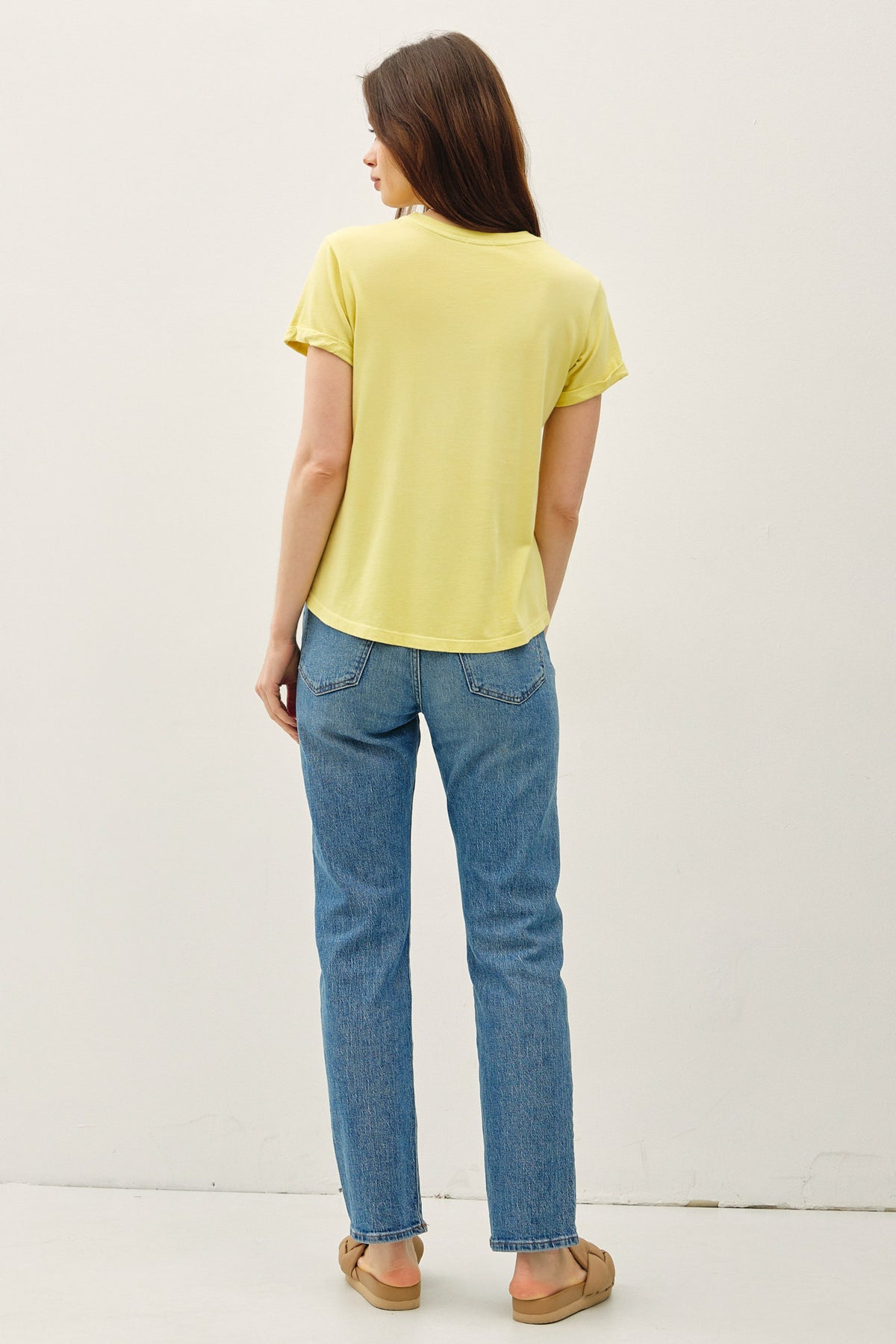 Boxy Cut Tee w/ Roll Sleeve