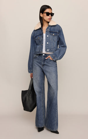 Z Supply The Daily Denim Fur Jacket in Hush
