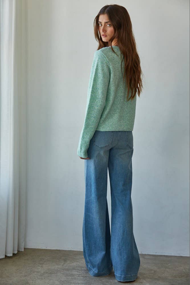 Knit Sweater Polyester Acrylic Nylon Wool Cardigan