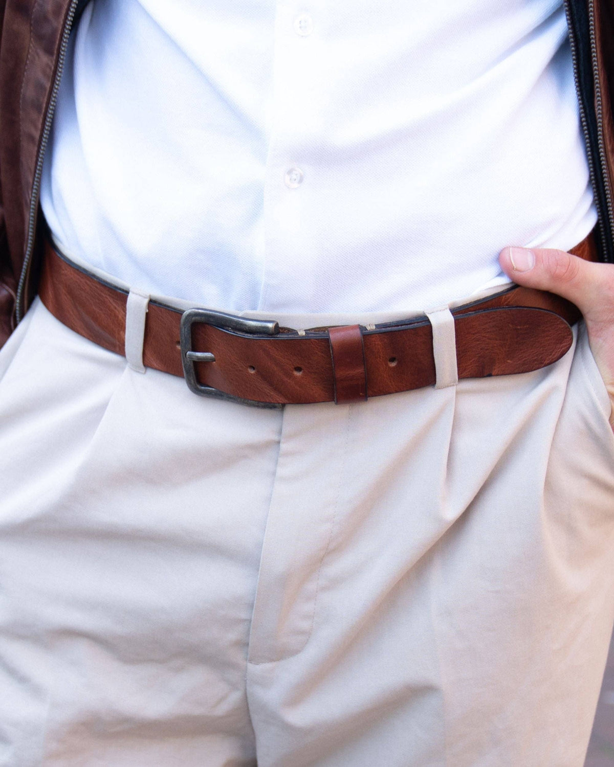 Dani Leather Belt with Silver Buckle