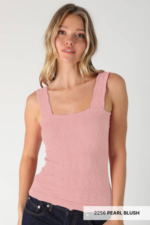 NIKIBIKI Lace Textured Square Tank Top
