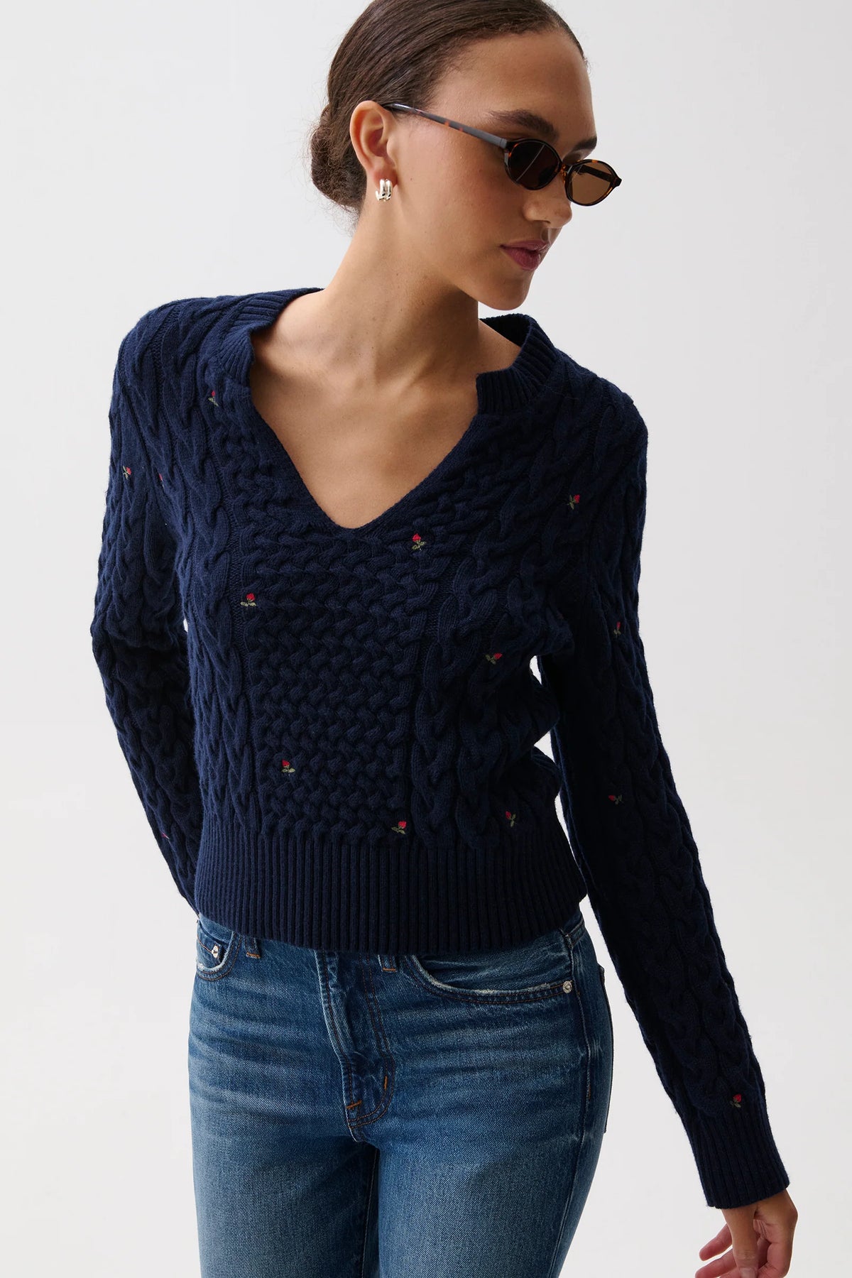 Pistola Shana Long Sleeve Cable Knit Sweater