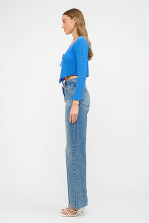 Chrissy Tie-Front Knit Blouse