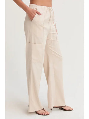 Willow Pull On Tencel Blend Pant in Bone