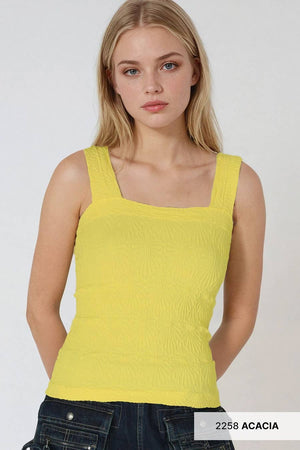 NIKIBIKI Lace Textured Square Tank Top
