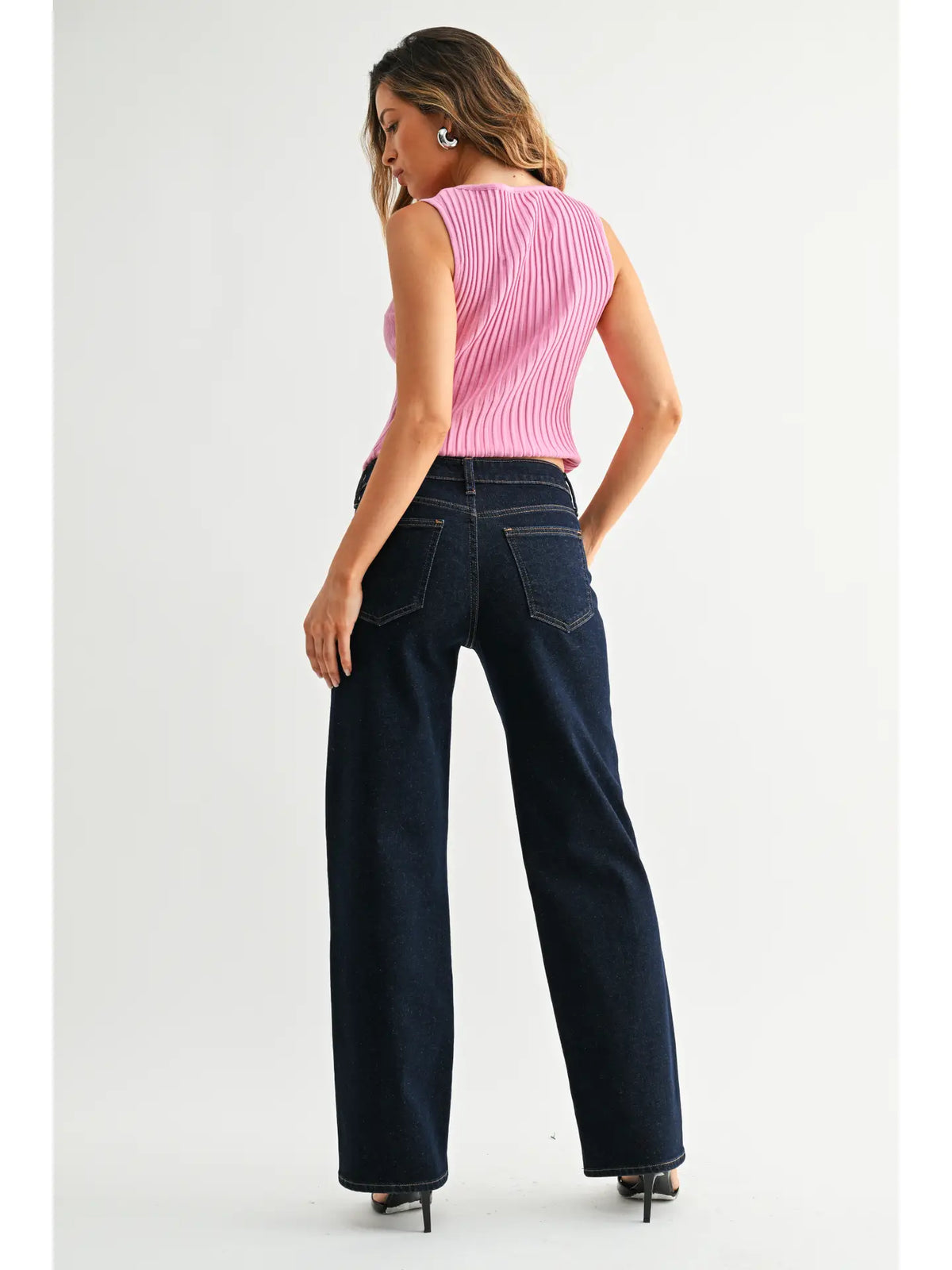 Loose Low Rise Stretch Straight in Dark Denim