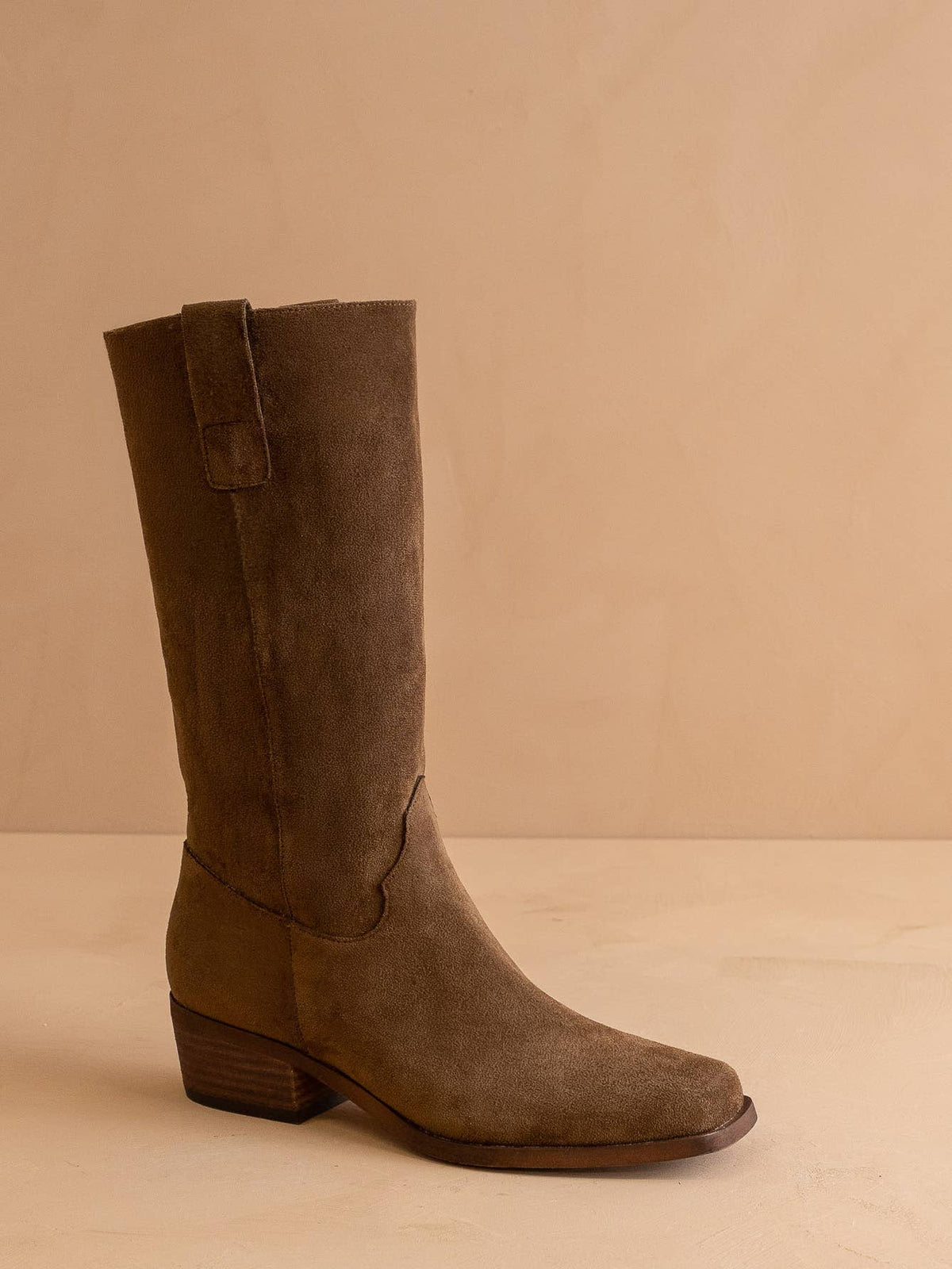 The Harrison Faux Leather Slouch Boot In Brown