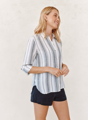Bella Dahl Long Sleeve Classic Shirt in Boardwalk Stripe