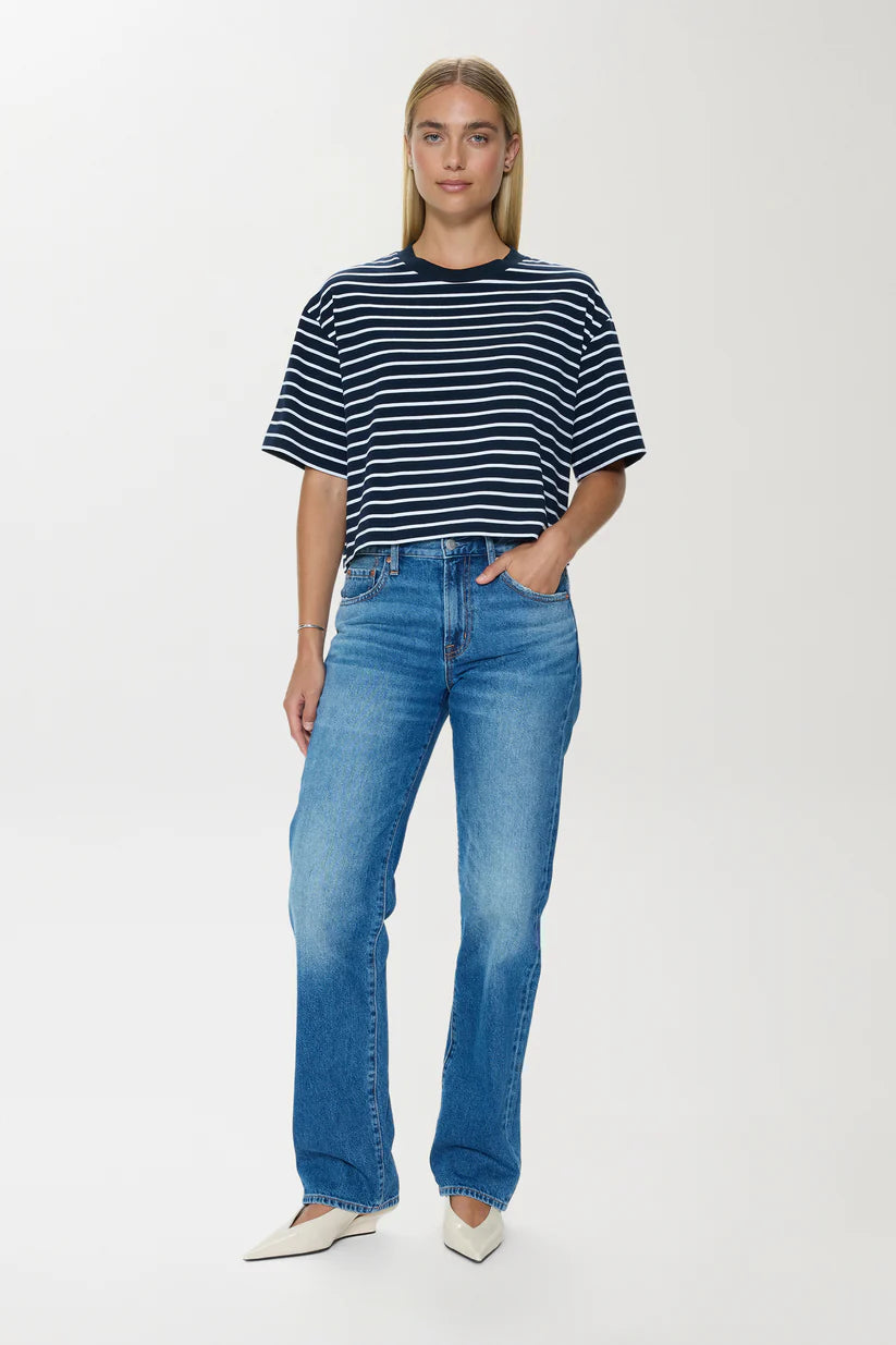 Pistola Mae Striped Top in Navy