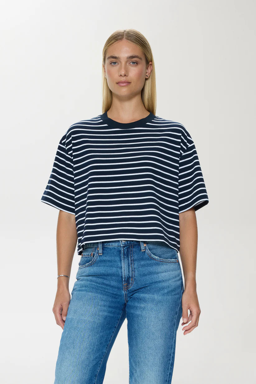 Pistola Mae Striped Top in Navy