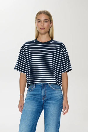 Pistola Mae Striped Top in Navy