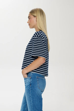 Pistola Mae Striped Top in Navy