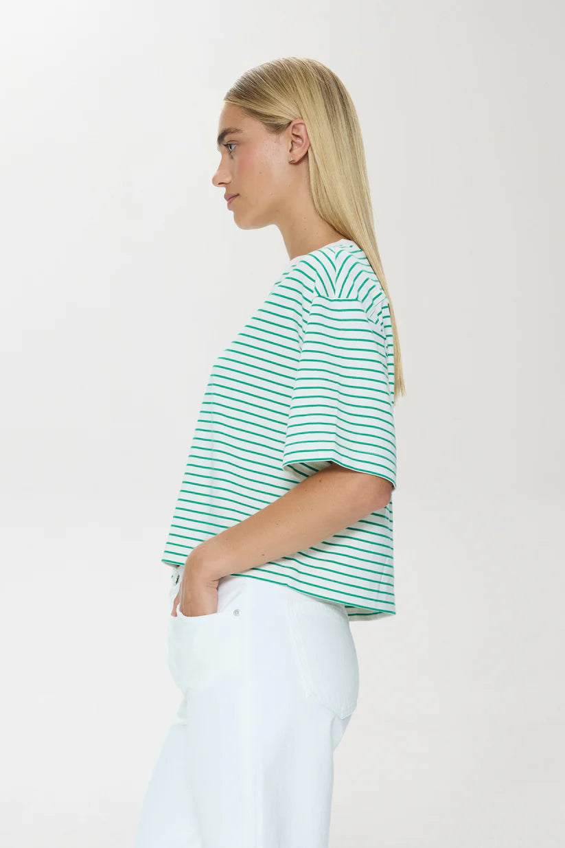 Pistola Mae Striped Top in Green