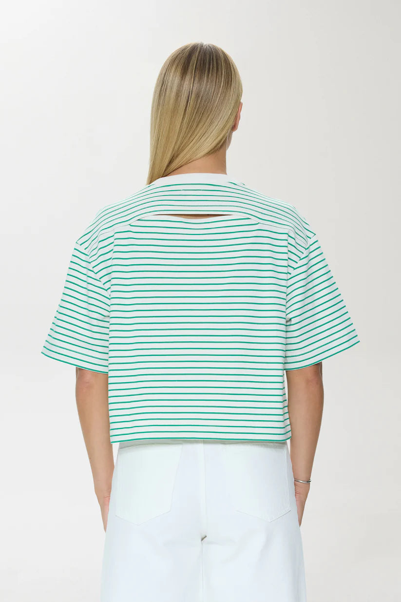 Pistola Mae Striped Top in Green