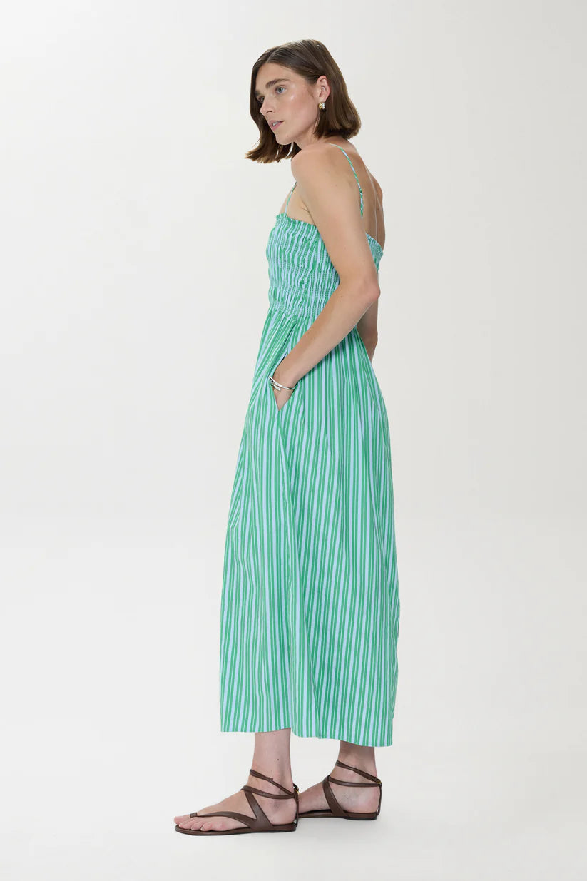 Pistola Bianca Green Blue Striped Dress