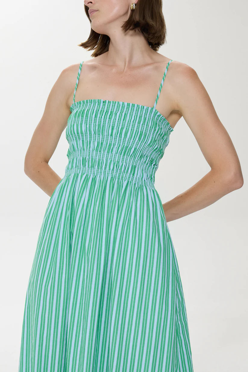 Pistola Bianca Green Blue Striped Dress