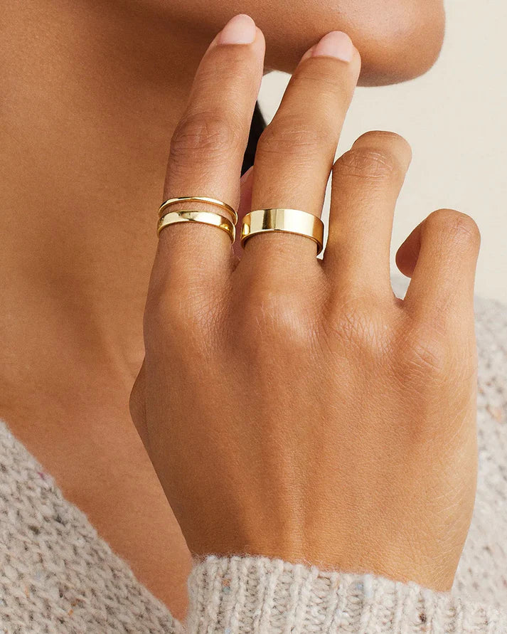 Gorjana Rose Ring Set in Gold