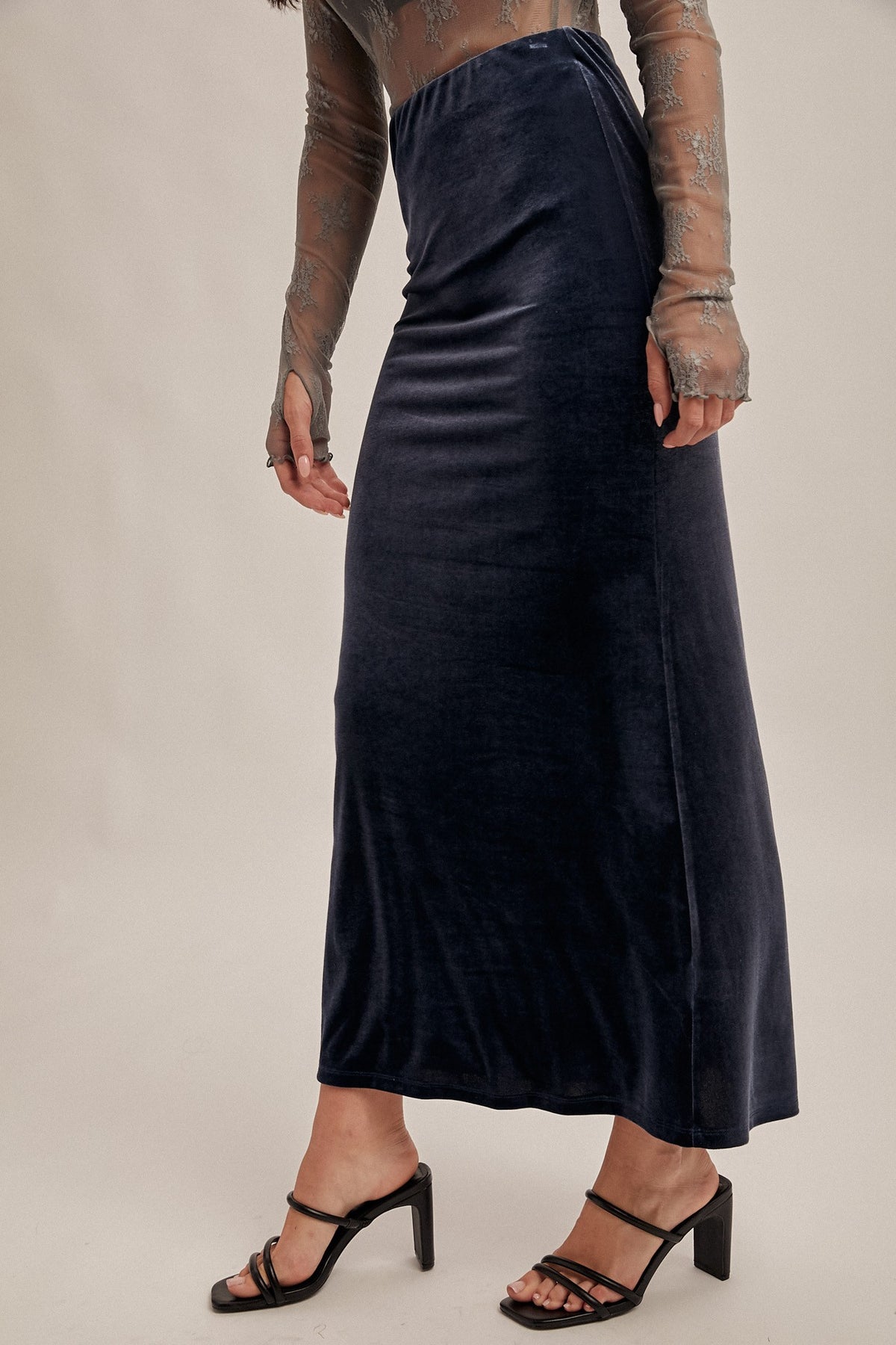 Lexi Velvet Maxi Skirt