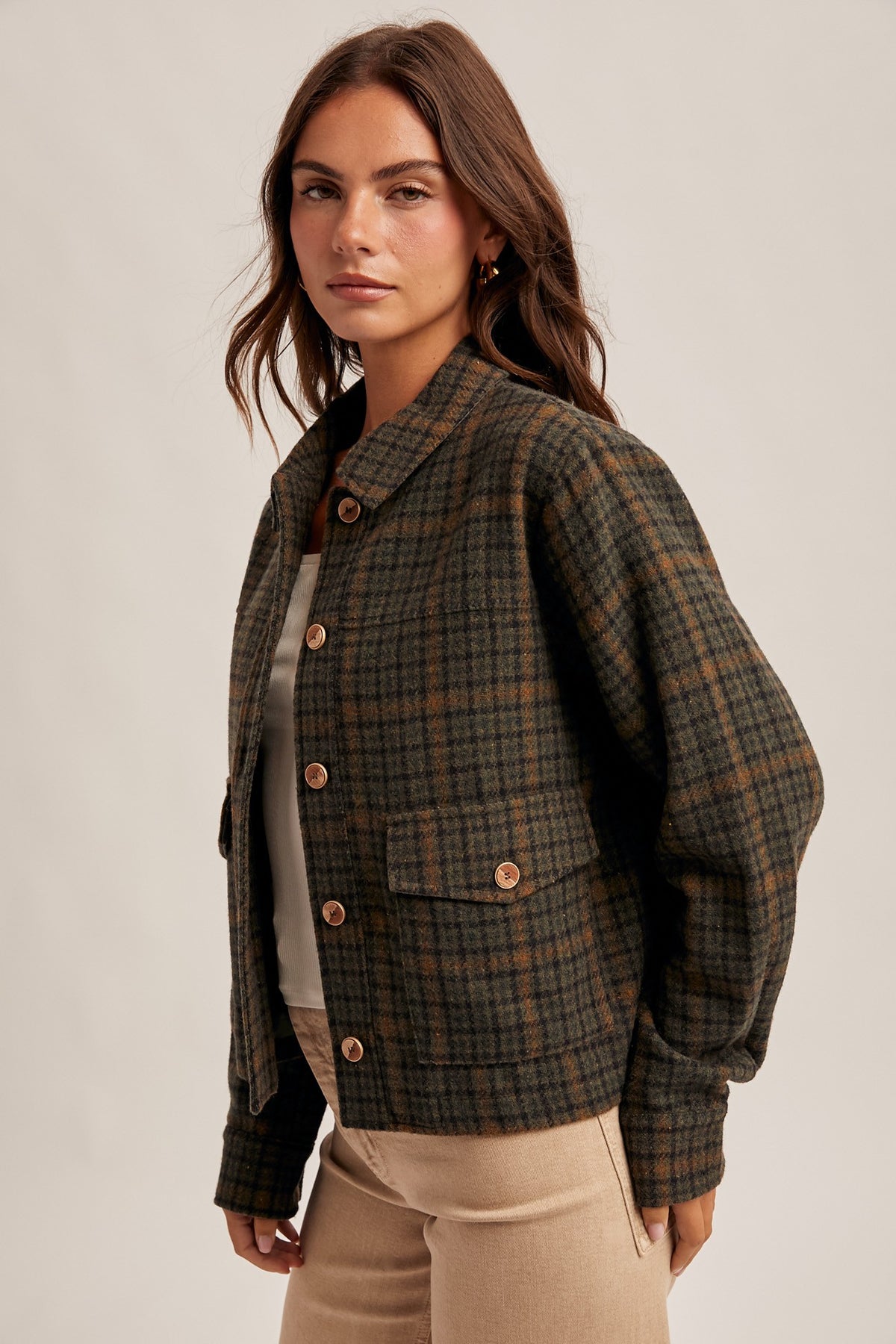 Juniper Plaid Crop Jacket