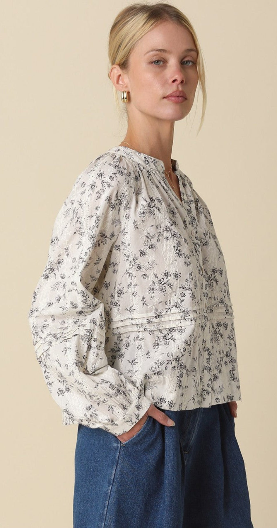 Slyvie Eyelet Blouse in Cream