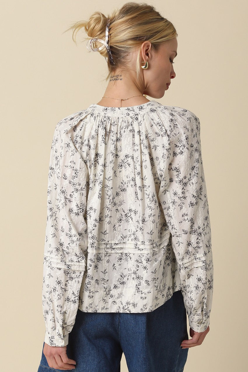 Slyvie Eyelet Blouse in Cream