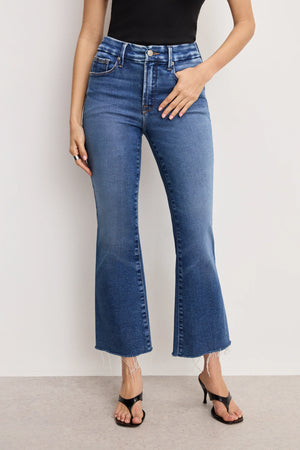 Good American Good Legs Cropped Mini Boot Jeans