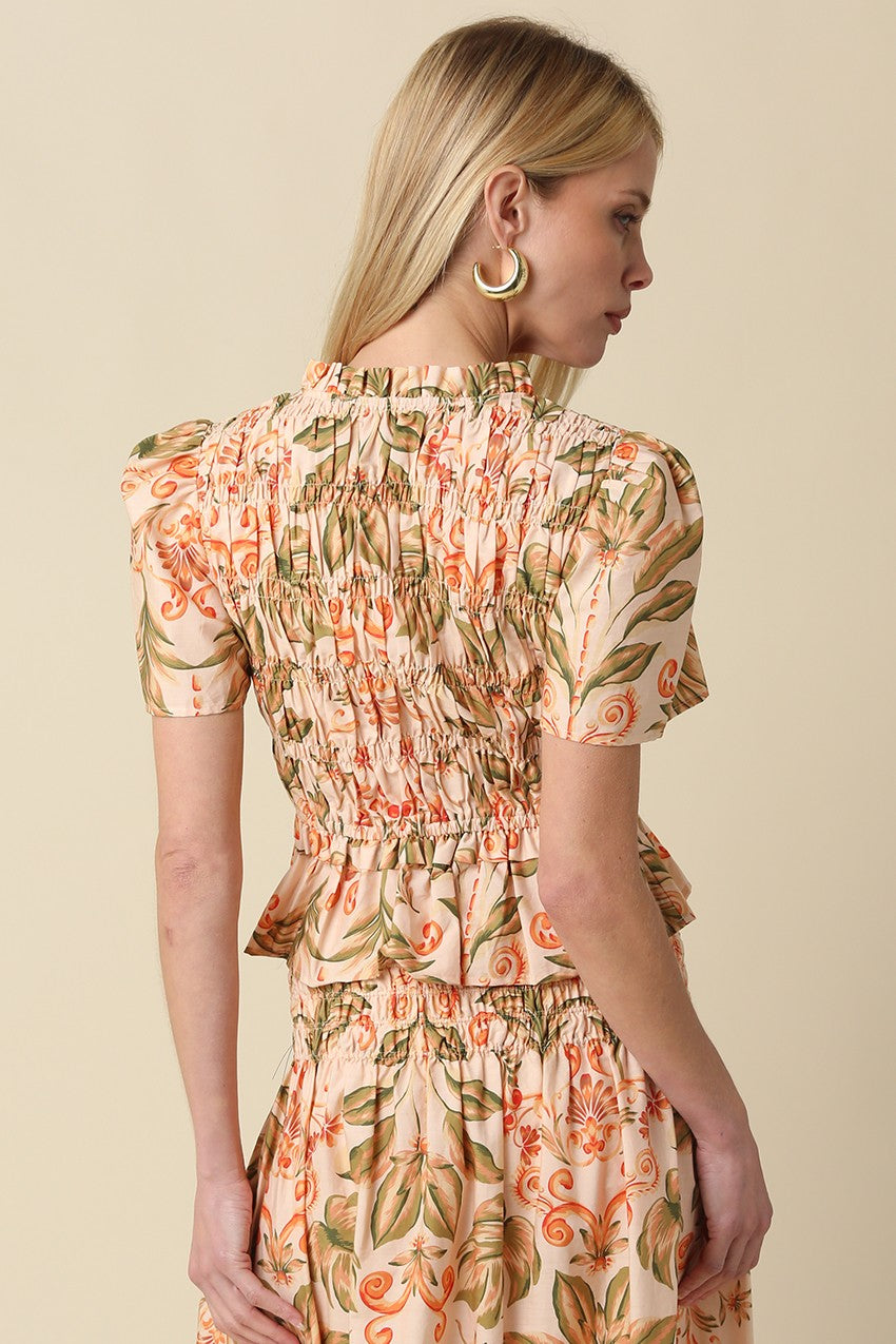 Haven Top in Peach Multi