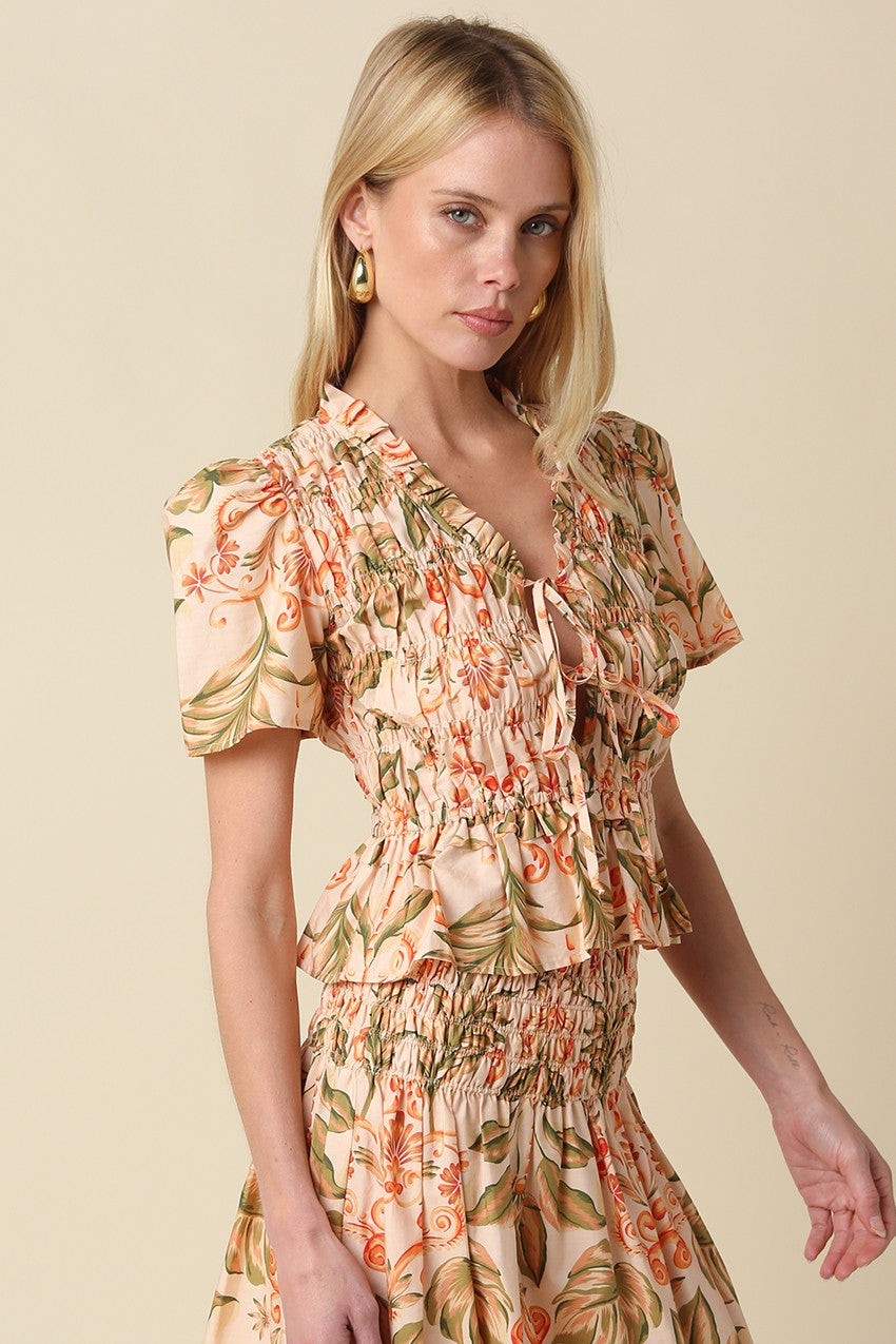 Haven Top in Peach Multi